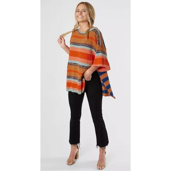 Free People HIDDEN LOVE Oversized Chucky Stripe Tunic Sweater Size S NWOT $148 - Picture 8 of 10